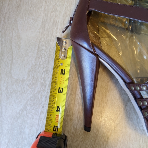NWB Aldo Soroa Chocolate Brown Studded Heels size EU 38 US 8 - Picture 8 of 9